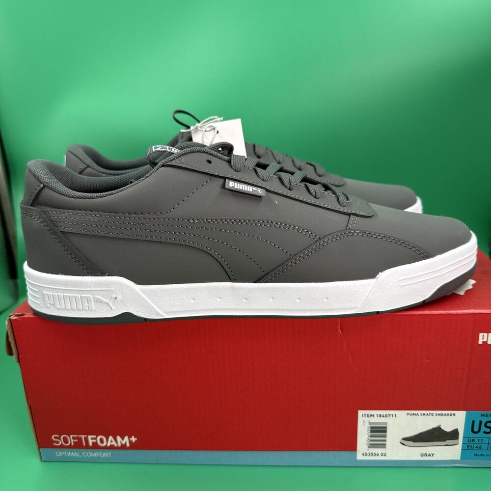 New PUMA Men's Size 12 Skate Sneakers Lace-up Court Shoes Gray NIB - Picture 9 of 16
